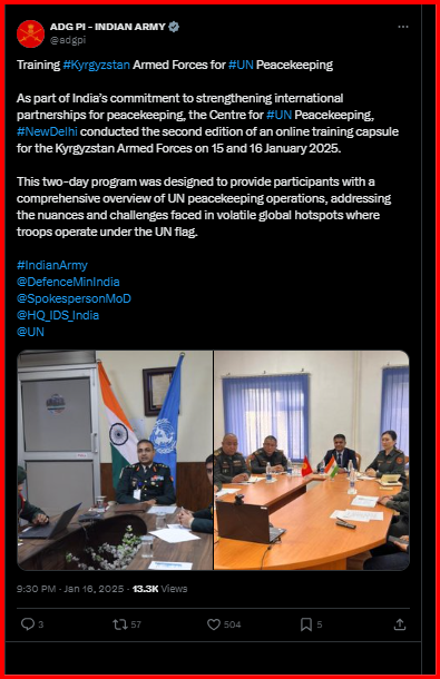 Online Training Capsule for officers of Kyrgyzstan Armed Forces